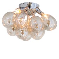 Lampe de plafonnier en m&eacute;tal verre fum&eacute; 30...