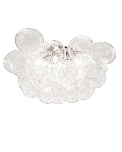 Plafonnier Verre Abat-jour L : 50 cm Chrome 6x G9 Moderne