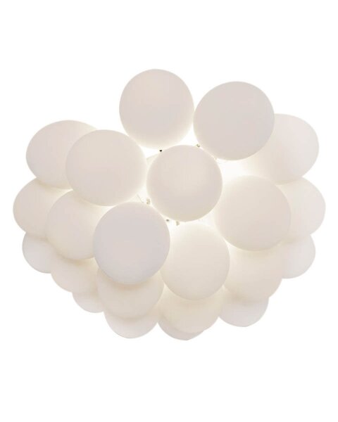 Lampe de plafonnier verre métal largeur 50 cm blanc mat G9 Moderne