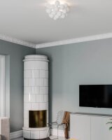 Lampe de plafonnier verre métal largeur 50 cm...
