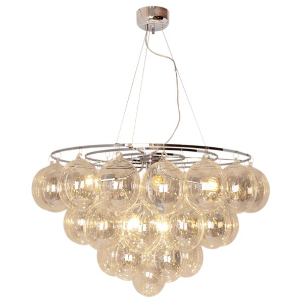 Lampe à suspendre verre fumé métal rond Ø 100 cm 8x E27