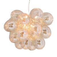 Lampe &agrave; suspendre verre fum&eacute; m&eacute;tal...