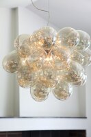 Lampe à suspendre verre fumé métal...