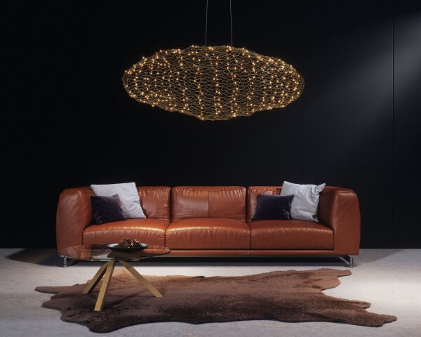 Lampe à suspendre LED Moderne 115 cm de long fil écran en or