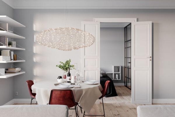 Lampe à suspendre LED Moderne 115 cm de long fil écran en or