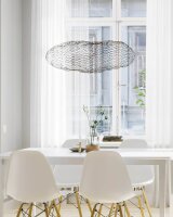 LED Suspension Métal Noir Largeur 76 cm Fil Abat-jour