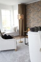 Lampadaire métal 157 cm en laiton mat E27 rond