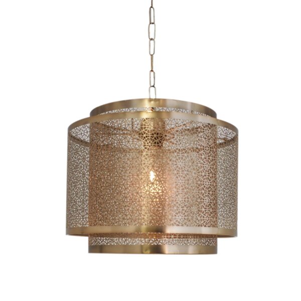Suspension en métal L : 34 cm H : max. 120 cm E27 en laiton
