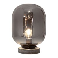 Lampe de table marbre métal verre fumé 34...