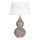 Lampe de chevet tissu métal E27 56,5 cm en argent blanc