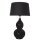 Lampe de table noire hauteur 56,5 cm E27 métal tissu Moderne