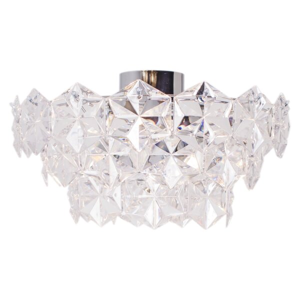 Plafonnier cristal L : 51 cm Chromé E27 3-flamme décoratif