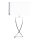 Lampe de table chrome blanc métal tissu E27 hauteur 69 cm
