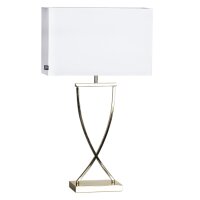 Lampe de table m&eacute;tal tissu 69 cm de haut en laiton...