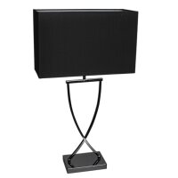 Lampe de chevet métal tissu E27 hauteur 69 cm Moderne