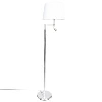 Lampadaire avec bras de lecture 157cm chrome blanc E27...