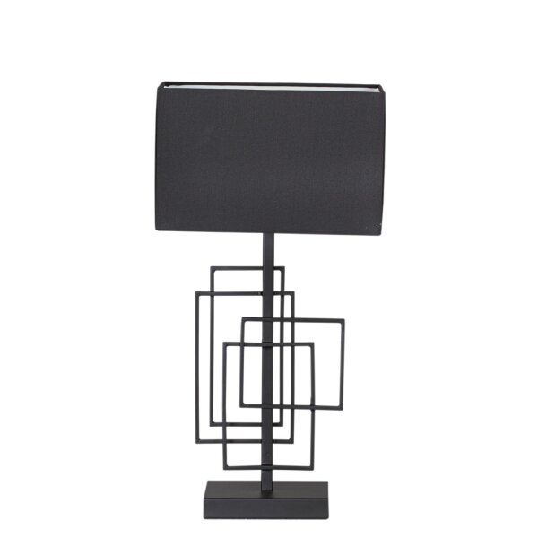 Lampe de table Noir Métal Tissu 52 cm E27 Moderne