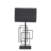 Lampe de table Noir M&eacute;tal Tissu 52 cm E27 Moderne