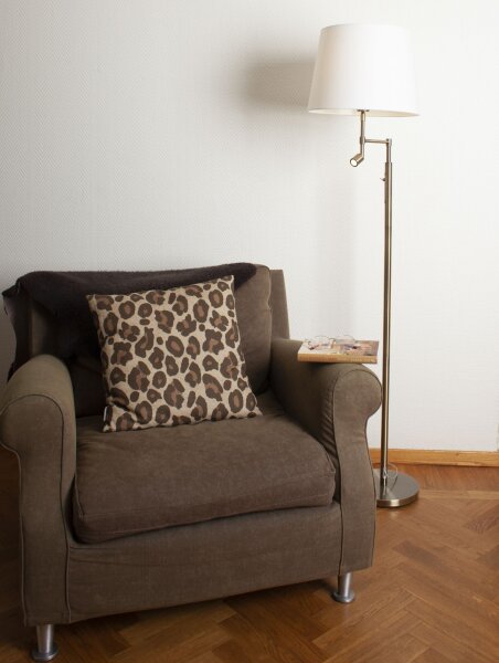 Lampadaire avec lampe de lecture 157 cm laiton antique blanc E27 + LED