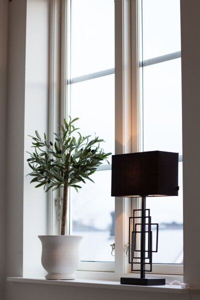 Lampe de chevet Métal Tissu 69 cm Noir E27 Moderne