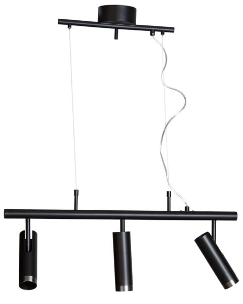Lampe à suspendre réglable L : 80 cm H : max. 140 cm Noir 3x GU10