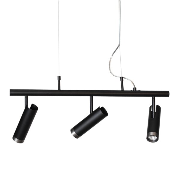 Lampe à suspendre réglable L : 80 cm H : max. 140 cm Noir 3x GU10
