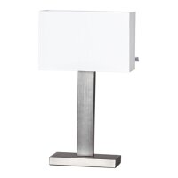 Lampe de table tissu m&eacute;tal E27 47 cm en argent mat...