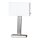 Lampe de table tissu m&eacute;tal E27 47 cm en argent mat blanc