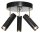 Plafonnier rond 3 flammes GU10 L : 30 cm Noir Or