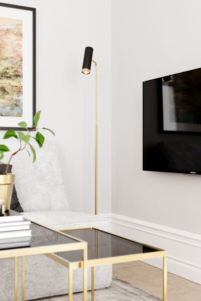 Lampadaire Or Noir 157 cm de haut GU10 orientable
