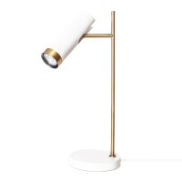 Lampe de bureau blanc or hauteur 49 cm GU10 réglable