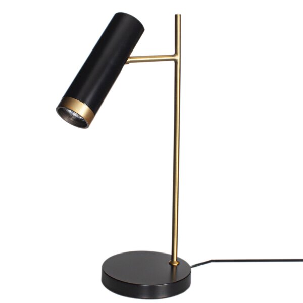 Lampe de bureau or noir 49 cm métal GU10 réglable