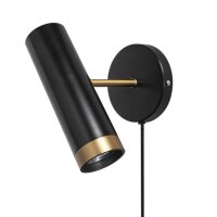 Lampe de lecture murale avec fiche c&acirc;ble GU10 noir...