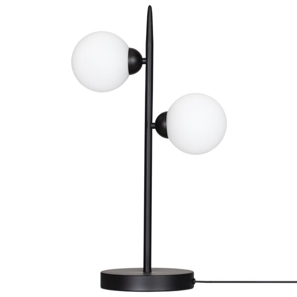 Lampe de table métal verre hauteur 55 cm noir blanc