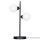 Lampe de table métal verre hauteur 55 cm noir blanc