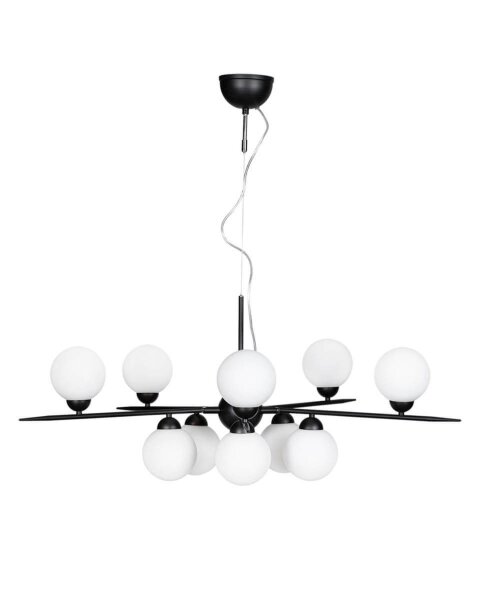 Suspension métal verre L : 100 cm H : max. 160 cm 10x G9