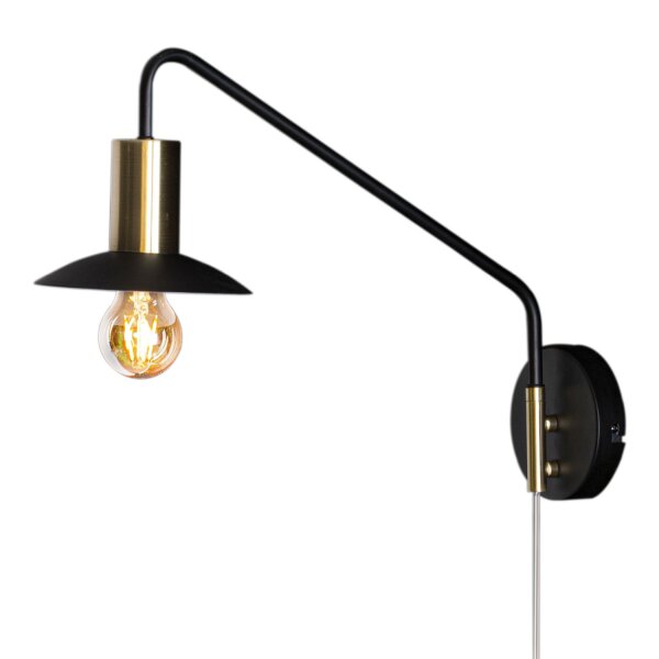 Applique avec câble métal E27 bras pivotant hauteur 35 cm