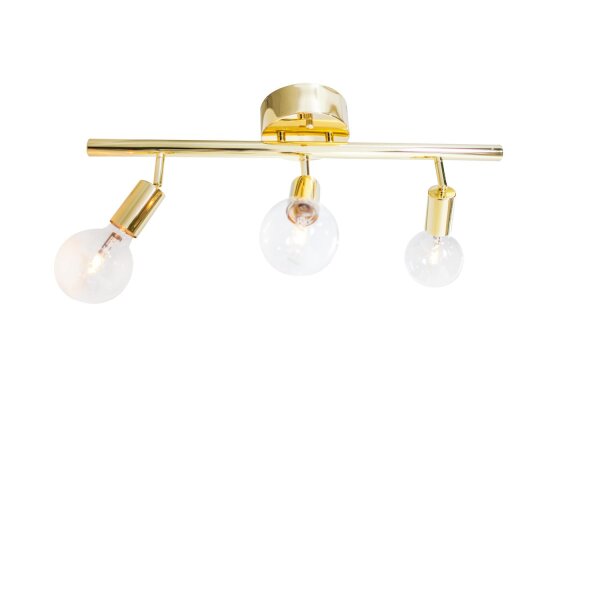 Plafonnier métal 60 cm de long en laiton E27 3 flammes