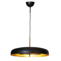 Suspension ronde D : 50 cm M&eacute;tal en noir or G9