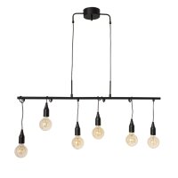 Suspension métal noir 110 cm de long pour 6x E27