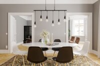 Suspension métal noir 110 cm de long pour 6x E27