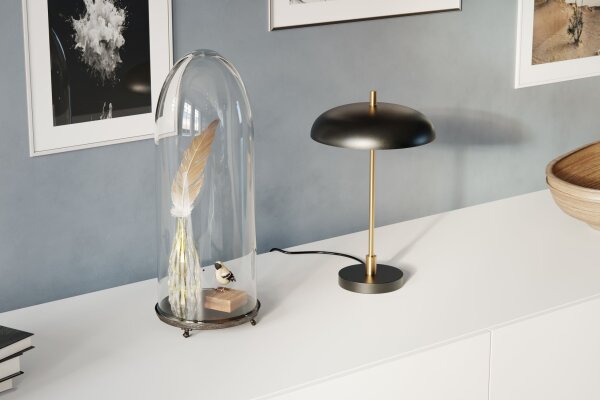 Lampe de table en métal Ø 28 cm 45 cm de haut Moderne Noir Or G9