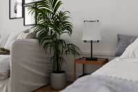 Lampe de table tissu métal 50 cm noir blanc E27