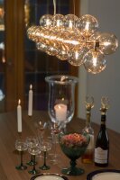 Suspension métal verre fumé 122 cm de long...