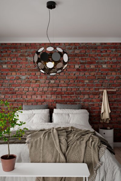 Suspension Moderne Ø 58 cm rond verre miroir métal 3x E27