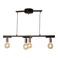 Suspension métal E27 4 flammes largeur 90 cm noir...