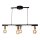 Suspension métal E27 4 flammes largeur 90 cm noir laiton