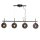 Suspension Noir Gris L : 117 cm Métal Verre fumé 4x E27