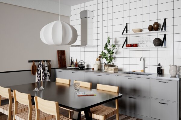 Suspension Tissu Métal E27 L : 60 cm H : max. 120 cm Blanc