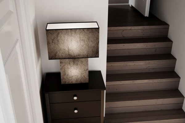 Lampe de chevet Papier 50 cm Noir carré Moderne 2x E27